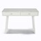 Contemporary Home Living 44" White Rectangular Italian Carrara Marble Top Writing Desk